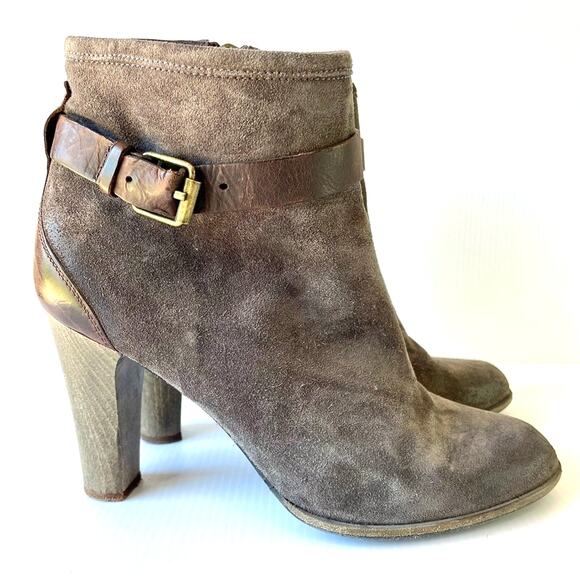 N.D.C. Suede Ankle Boot Women’s 6.5/EU 37 Grey Western Boho Handmade Spain Fall - Picture 1 of 14